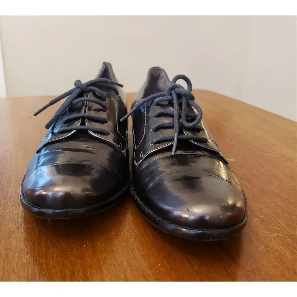Pour La Victoire Leather Lace Up Oxford Shoes Metallic Copper Bronze 8‎ Derby